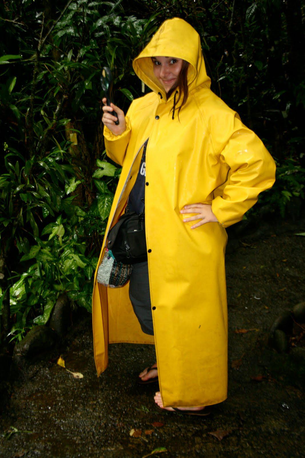 yellow rubber raincoat